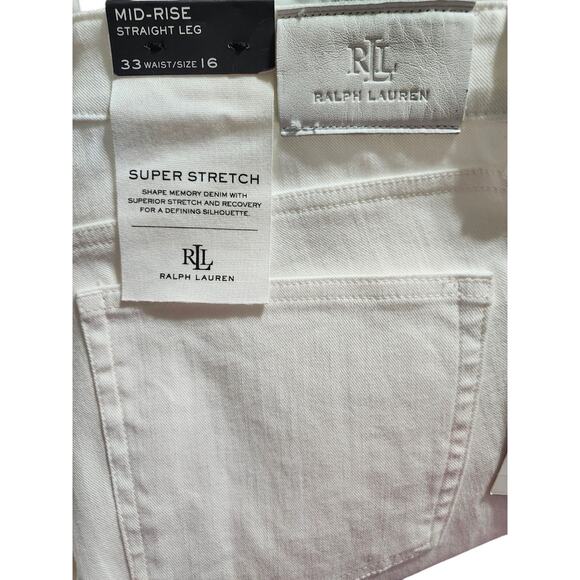 Lauren Ralph Lauren Mid-Rise Straight Leg Super Stretch Premier Jeans Size 16 - Picture 7 of 8